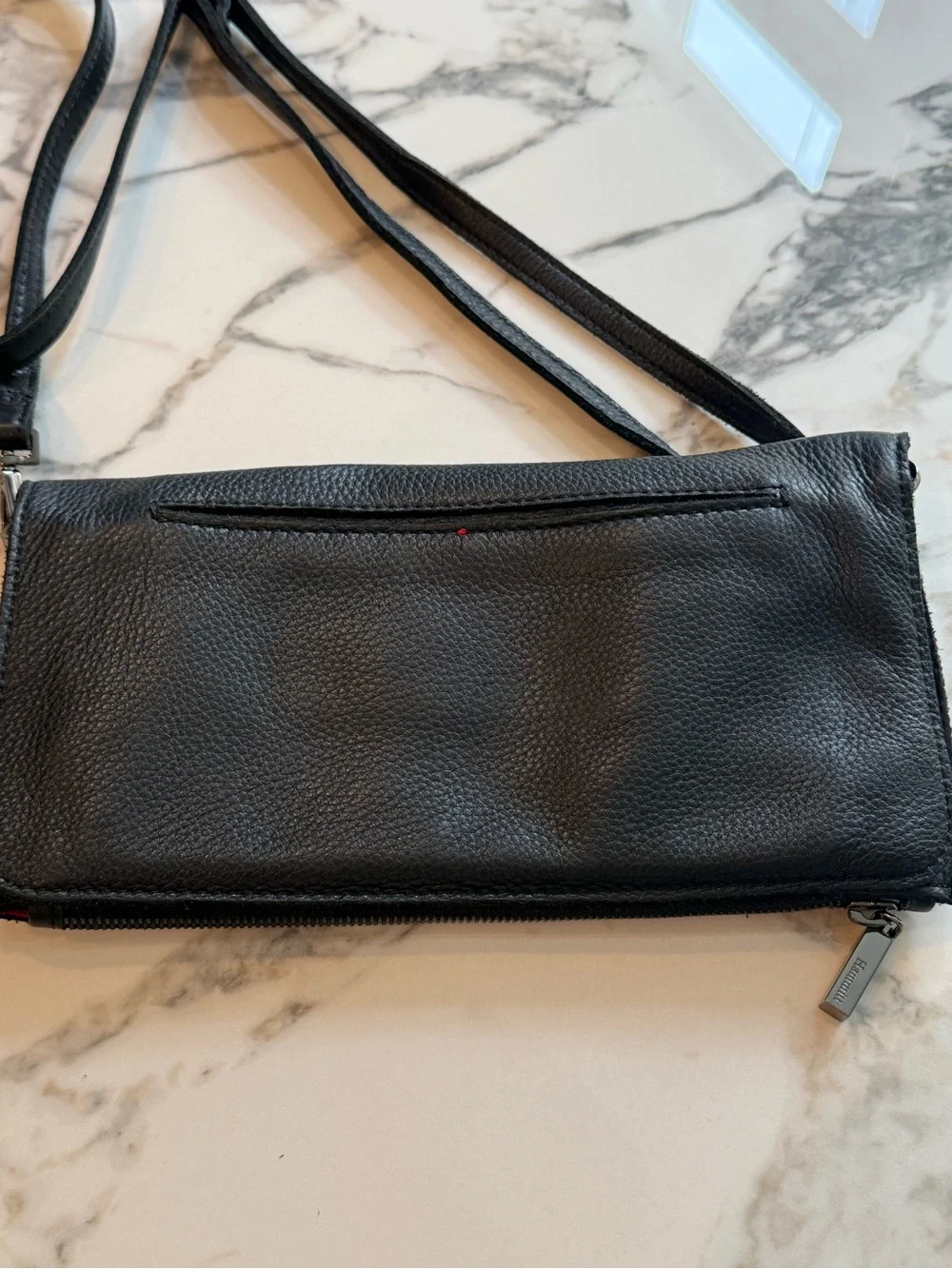 Hammitt Ryan Black Leather Crossbody/Clitch with Gunmetal Studs